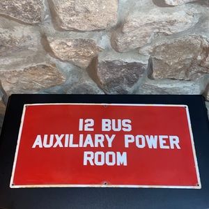 Antique Porcelain 1950s/ 60s European Bus Sign. 10x20